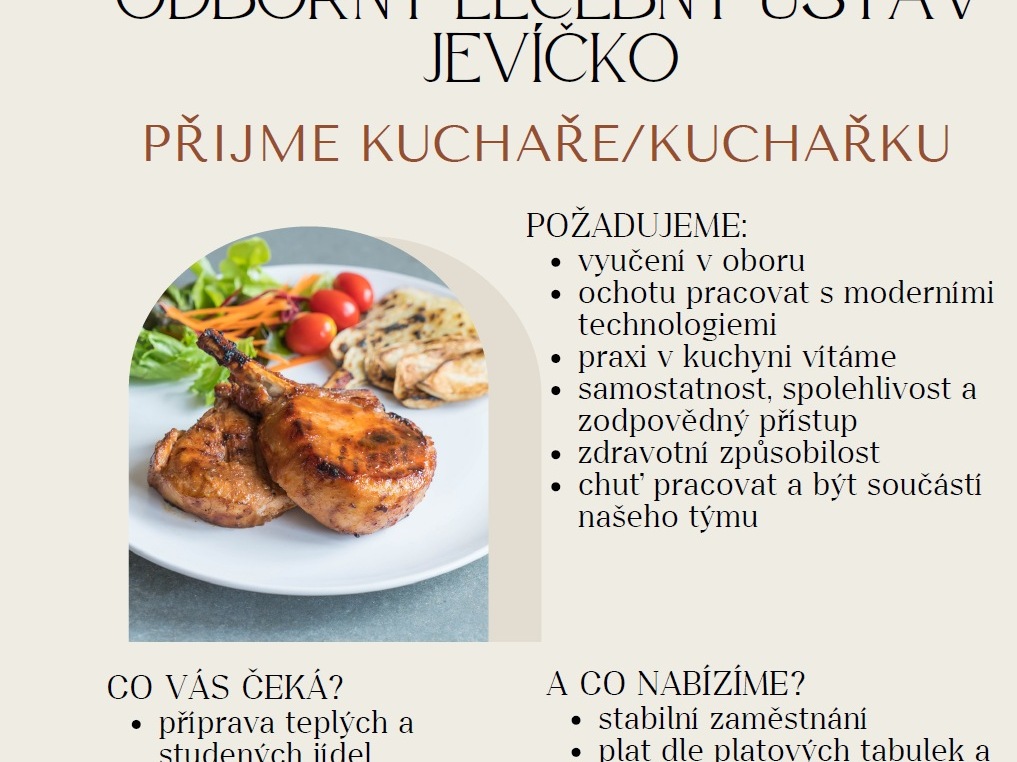 Nabídka zaměstnání - kuchař/kuchařka