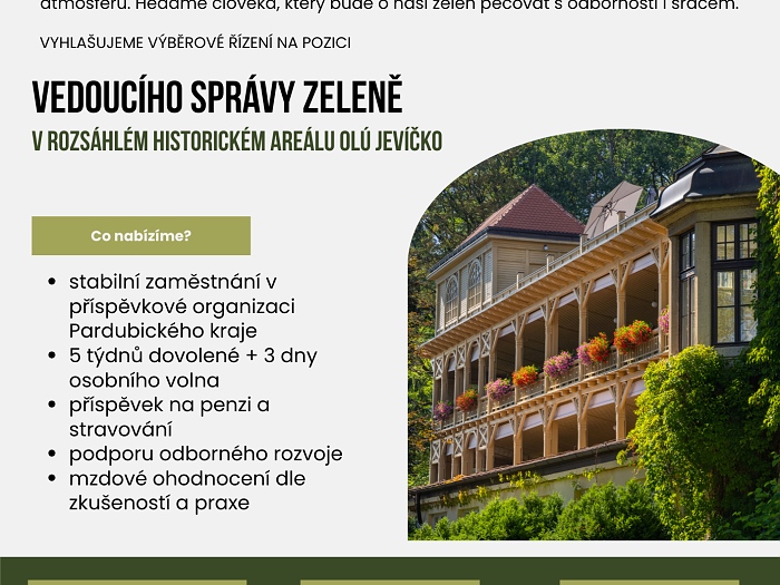 Hledáme vedoucího správy zeleně